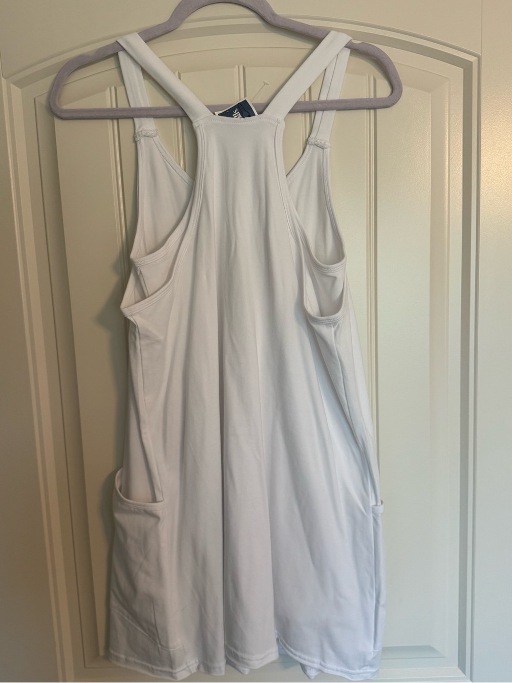 Sincerly Jules White Racerback Pocket Chemise Slip - Picture 2 of 7